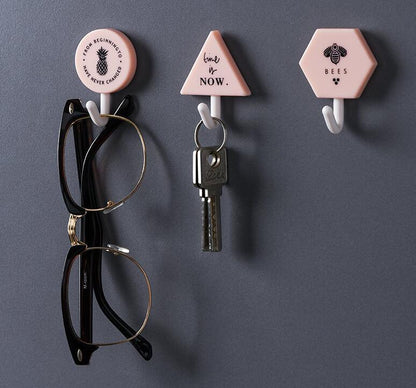 Creative Simple Hook Geometry Hook Key Umbrella Clothes Hook Strong Bathroom Wall Hook Wall Hanger Wall Keychains Holder Hanger Organizer for Home Office Dorm Rooms Decoration