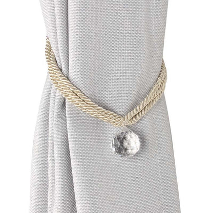 Crystal Bead Curtain Tieback Bling Diamond Bandage Rope Accessories Curtains Holder Buckle Tie Home Decorative Tieback Flower Curtain Clips Buckle with Stretchy Wire Rope For Home Office Decoration