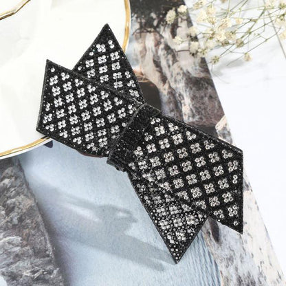 Crystal Big Bow Barrettes Hair Clips For Women Ponytail Holder Girls Hair Accessories Rhinestone Hairpins Fashion Hairgrips Band Accessories For Party