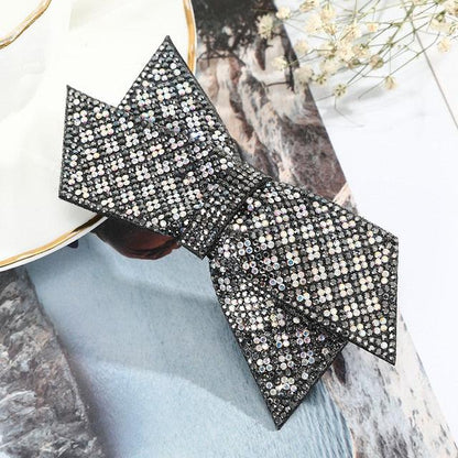 Crystal Big Bow Hair Clips For Women Girls Hair Accessories Rhinestone Hairpins Plastic Hairgirps Retro Barrette Headwear Gorgeous Hair Accessories For Women