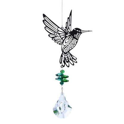 Crystal Garden Sun-catcher Hanging Crystals Prisms Ornament For Window Glass Chandelier Solar Hummingbird Owl Wind Chimes Rainbow Chaser  Garden Hanging  Curtain Pendant Home Decor Gift Boxed Sun Catcher Gift Idea For Mom Friends Grandma Hummingbird