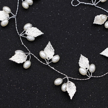 Crystal Pearl Bridal Tiaras Hairbands Hairpins Bridesmaid Diamante Hair Vine Accessories Wedding Jewelry 35cm Headwear Gorgeous Hair Accessories For Women
