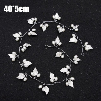 Crystal Pearl Bridal Tiaras Hairbands Hairpins Bridesmaid Diamante Hair Vine Accessories Wedding Jewelry 35cm Headwear Gorgeous Hair Accessories For Women