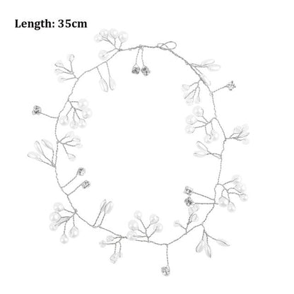 Crystal Pearl Bridal Tiaras Hairbands Hairpins Bridesmaid Diamante Hair Vine Accessories Wedding Jewelry 35cm Headwear Gorgeous Hair Accessories For Women