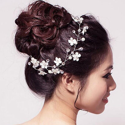 Crystal Pearl Hair Belt Wedding Bridal Hair Ornaments Hair Jewelry Decorations for Brides Wedding Gorgeous Hair Accessories For Women