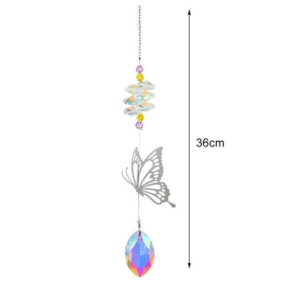 Crystal Wind Star Moon Pendant Handmade Sun Catcher Light Catcher Newly Designed Prism Crystal Colorful Light Prism Chandelier Glass Crystal Pendant Pearl Yarn Gift Handmade Garden Window Wedding Curtain Chandelier