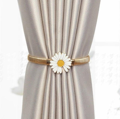 Curtain Tieback High Quality Elastic Holder Hook Buckle Clip Pretty And Fashion Polyester Decorative Home Accessories Leaves Curtain Holder Holdback For Window Drapery Convenient Office Home Decoration Buckle Holdbacks Curtain Straps