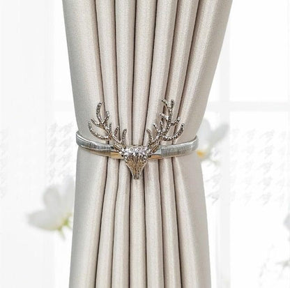 Curtain Tieback High Quality Elastic Holder Hook Buckle Clip Pretty And Fashion Polyester Decorative Home Accessories Leaves Curtain Holder Holdback For Window Drapery Convenient Office Home Decoration Buckle Holdbacks Curtain Straps