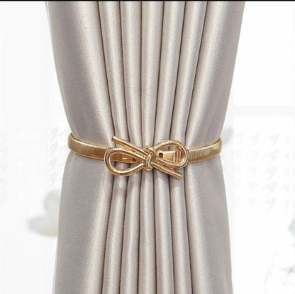 Curtain Tieback High Quality Elastic Holder Hook Buckle Clip Pretty And Fashion Polyester Decorative Home Accessories Leaves Curtain Holder Holdback For Window Drapery Convenient Office Home Decoration Buckle Holdbacks Curtain Straps