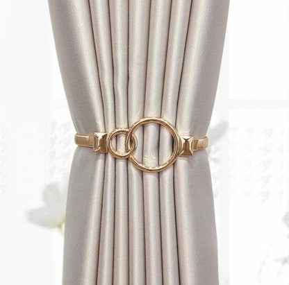Curtain Tieback High Quality Elastic Holder Hook Buckle Clip Pretty And Fashion Polyester Decorative Home Accessories Leaves Curtain Holder Holdback For Window Drapery Convenient Office Home Decoration Buckle Holdbacks Curtain Straps