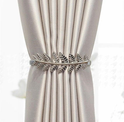 Curtain Tieback High Quality Elastic Holder Hook Buckle Clip Pretty And Fashion Polyester Decorative Home Accessories Leaves Curtain Holder Holdback For Window Drapery Convenient Office Home Decoration Buckle Holdbacks Curtain Straps