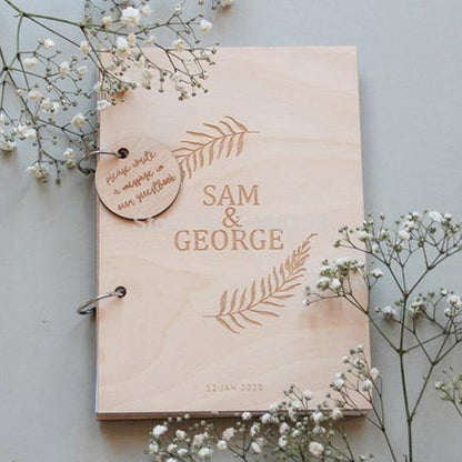 Custom Engraved Classic Oak Tree Wood Wedding Guest Book Rustic Wedding Decor Paper Photo Album Scrapbook Paper Baby Family Scrapbook Albums Family Anniversary Gift For Couple