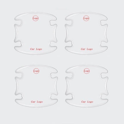 Custom Logo Car Door Sticker Scratches Resistant Cover Auto Handle Protection Film Anti-Scratch Invisible Car Door Handle Stickers Fit for Mercedes Benz Carbon Fiber Protection Film Anti-Collision Protection Exterior Accessory Car Decor Car Stickers