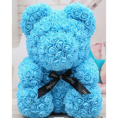 Cute artificial rose flower teddy bears gift box for home decor - Christmas Valentine's Day wedding day presents