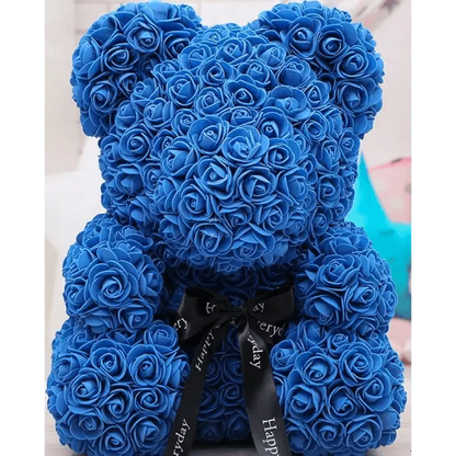 Cute artificial rose flower teddy bears gift box for home decor - Christmas Valentine's Day wedding day presents