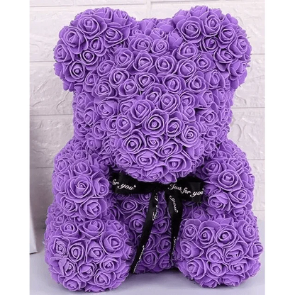 Cute artificial rose flower teddy bears gift box for home decor - Christmas Valentine's Day wedding day presents