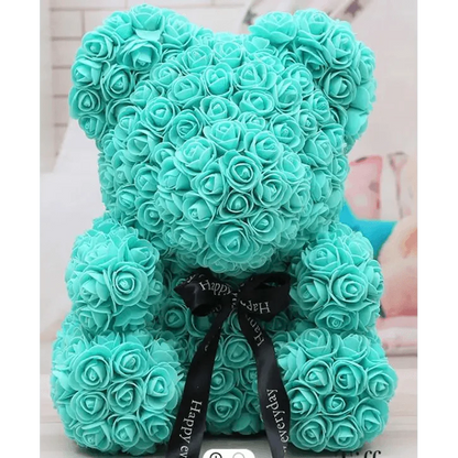 Cute artificial rose flower teddy bears gift box for home decor - Christmas Valentine's Day wedding day presents