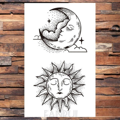 Cute Black Birds Temporary Waterproof Stickers Tattoo Flower Body Elegant Bird Butterfly Style For Womens