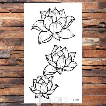 Cute Black Birds Temporary Waterproof Stickers Tattoo Flower Body Elegant Bird Butterfly Style For Womens