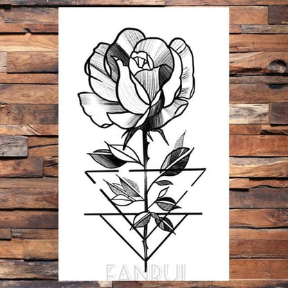 Cute Black Birds Temporary Waterproof Stickers Tattoo Flower Body Elegant Bird Butterfly Style For Womens