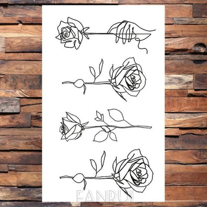 Cute Black Birds Temporary Waterproof Stickers Tattoo Flower Body Elegant Bird Butterfly Style For Womens