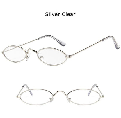 Cute Black Round Style Sun Glasses Design Retro Style Women Sunglasses New Vintage Oval Small Eyewear Metal Light Frame For Female