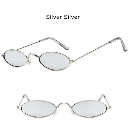 Cute Black Round Style Sun Glasses Design Retro Style Women Sunglasses New Vintage Oval Small Eyewear Metal Light Frame For Female