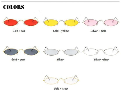 Cute Black Round Style Sun Glasses Design Retro Style Women Sunglasses New Vintage Oval Small Eyewear Metal Light Frame For Female