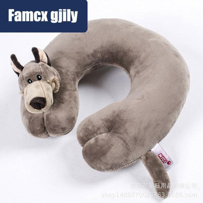 Cute Cartoon Animal U-shaped Memory Travel Pillow Neck Support Headrest Office Car Airplane Sleep  Soft Travel Neck Pillow Animal for Neck & Head Support Cute Wild Life Stuffed Pillow Accessory for Naps Novelty Stuffed Animal For Adults And Children