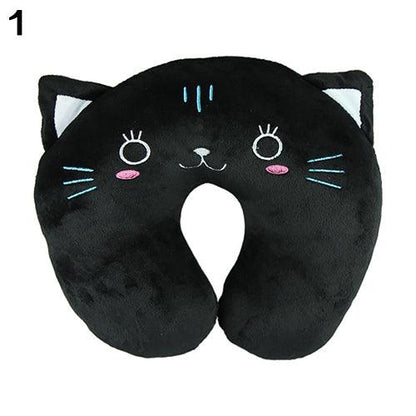 Cute Cartoon Animals U Shaped Pillow Travel Car Neck Rest Pillow Support Head Rest Cushion Panda Cat Bear Rabbit Pig Multi-Color Cartoon U Shaped Neck Pillow Comfortable Travel Pillow Inflatable Pillow Neck Pillow Lightweight Soft Pillows