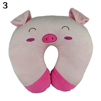 Cute Cartoon Animals U Shaped Pillow Travel Car Neck Rest Pillow Support Head Rest Cushion Panda Cat Bear Rabbit Pig Multi-Color Cartoon U Shaped Neck Pillow Comfortable Travel Pillow Inflatable Pillow Neck Pillow Lightweight Soft Pillows