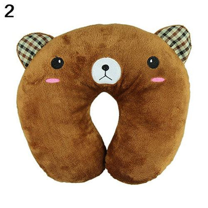Cute Cartoon Animals U Shaped Pillow Travel Car Neck Rest Pillow Support Head Rest Cushion Panda Cat Bear Rabbit Pig Multi-Color Cartoon U Shaped Neck Pillow Comfortable Travel Pillow Inflatable Pillow Neck Pillow Lightweight Soft Pillows