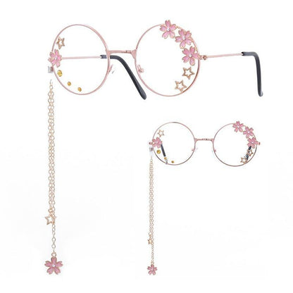 Cute Clear Optical Glasses Frame Women Round Frame Retro Eyeglasses  Decoration Eyewear Blue Light Blocking Glasses Women Thick Round Rim Frame Ladies Eyeglasses