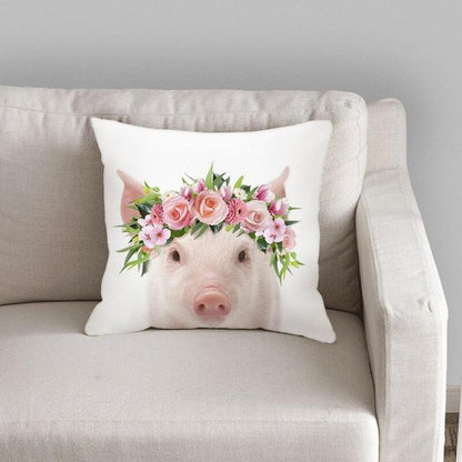 Cute Decorative Pillow Case Cover Grey Rabbit Isolated On A White Background Bunny Tail Back Soft Linen Pillow Case For Decorative Bedroom Case Cushion Covers Home Throw Pillows Flower Pillow Case Rabbit Sofa Animal Cushion Cover 45X45CM