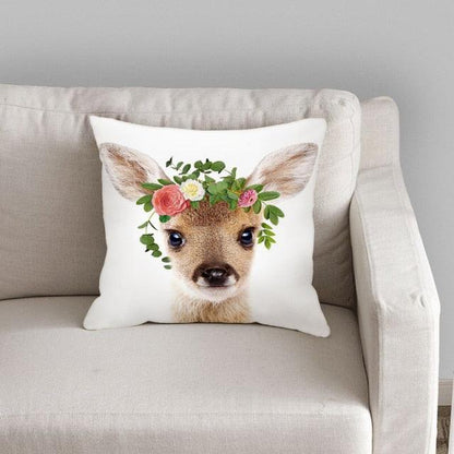 Cute Decorative Pillow Case Cover Grey Rabbit Isolated On A White Background Bunny Tail Back Soft Linen Pillow Case For Decorative Bedroom Case Cushion Covers Home Throw Pillows Flower Pillow Case Rabbit Sofa Animal Cushion Cover 45X45CM