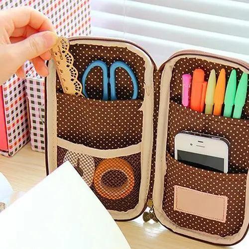 Cute Doll Pattern Pencil Case For Girls Colorful Pen Holder Case For Students Elegant Style School Accessories  Pencil Pouch Pen Bag Multipurpose Travel Bags For School