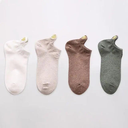 Cute Heart Design 4 Pairs Socks For Women Fashion Spring Cotton Modern Girls Casual Outdoor Socks For Women