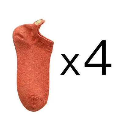 Cute Heart Design 4 Pairs Socks For Women Fashion Spring Cotton Modern Girls Casual Outdoor Socks For Women