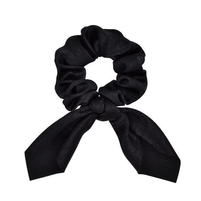 Cute Rabbit Ear Striped Metal Buckle Hair Scrunchies Elastic Hair Bands Ties Rope Bands Ponytail Bands Gorgeous Hair Accessories For Women