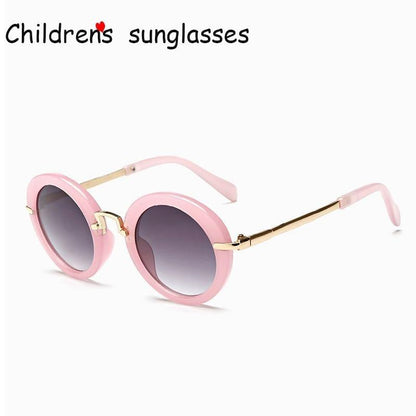 Cute Round Polarized Sunglasses for Kids Girls Boys UV400 Protection Fashionable &  Children's Sunglasses New Cute Baby Round Frame & Colorful Sunshade Mirror For Kids
