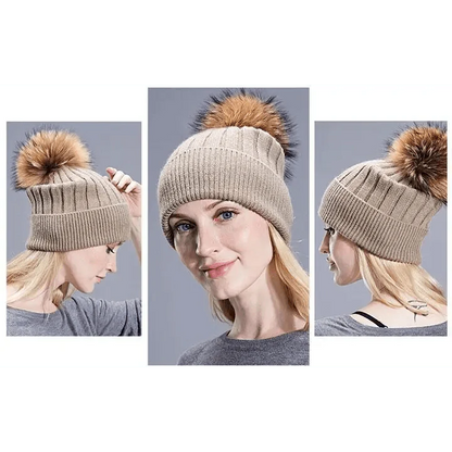 Cute Winter Warm Comfortable Cap Detachable Pom Pom Autumn Super Soft Fashionable Caps For Adults And Kids