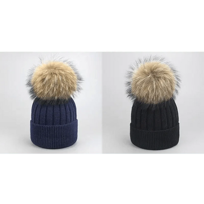 Cute Winter Warm Comfortable Cap Detachable Pom Pom Autumn Super Soft Fashionable Caps For Adults And Kids