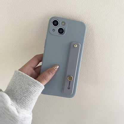 Cute Wrist Strap Soft Silicone Slim Protective Case with Strap Cover Square Silicone Phone Case For iPhone 11 13 12 Pro XR XS Max X 6 6s 7 8 Plus SE2 Candy Colors Soft Back Cover