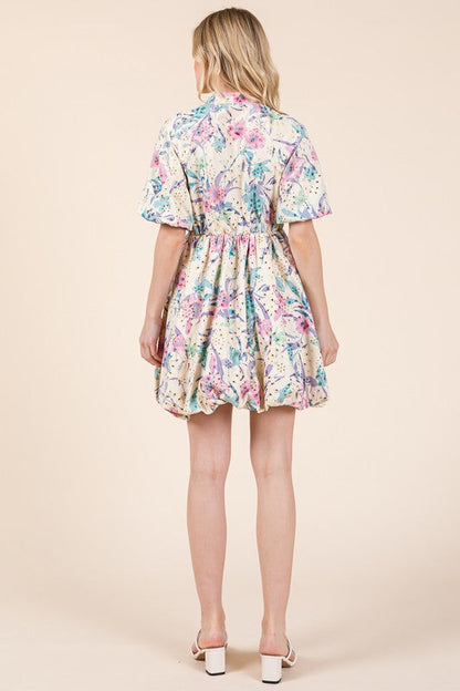 New Summer Floral Eyelet Lace Puff Sleeve Mini Shirt Dress For Women – Elegant, Trendy, Chic and Feminine Mini Shirt Dress with Puff Sleeves and Floral Eyelet Lace