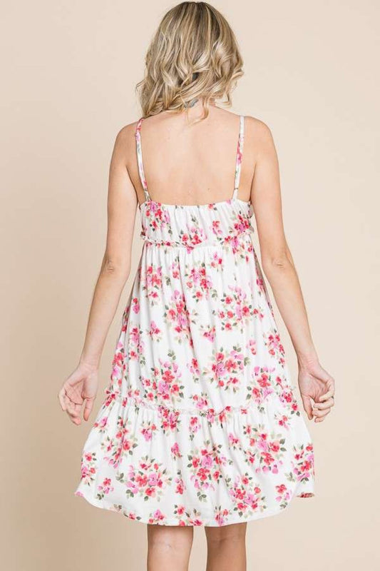 Full Size Floral Frill Cami Summer Dress For Women – Feminine Floral Cami Dress, Flirty Floral Dress, Playful Frill Dress, Elegant Cami Dress, Chic Floral Dress, Relaxed Fit Cami Dress, Stylish Summer Floral Dress