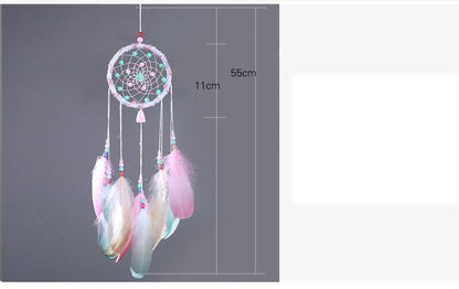Decoration Home Dream Catchers Hanging Wall Decor Art Pendant Handmade Traditional White Cloud Dream Catcher With Led String Lights Wall Hanging Kids Room Decor Nursery Wall Art Ornament Decor Craft Gift Cute Wind Chimes National Feather Kids Girls