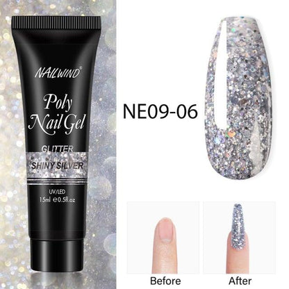 Diamond Gel Nail Polish Poly 15ml Semi Permanent UV Manicure Reflective Sparkling Luxury Shine Design For Women and Girls
