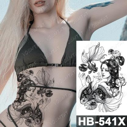 Different Stylish Waterproof Temporary Tattoo Sticker Heart Knife Angel Makeup Tattoos For Women Men