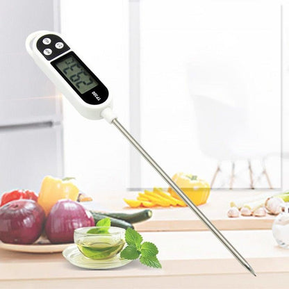 Digital Water Thermometer for Liquid Candle Instant Read With Waterproof For Food Meat Milk Long Probe Food Temperature Measuring Device Probe Type Electronic Thermometer Stainless Steel Pen Type Structure with High Accuracy