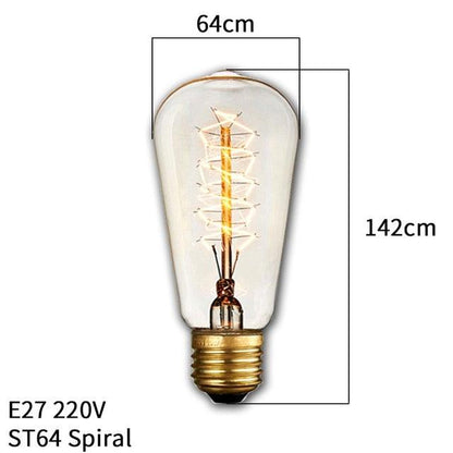 Dimmable Light Bulb Retro Vintage Edison Bulb Incandescent Ampoule Bulbs Vintage Edison Lamp Retro Light Vintage Bulbs Modern Style Square Spiral Filament Incandescent Light